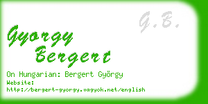 gyorgy bergert business card